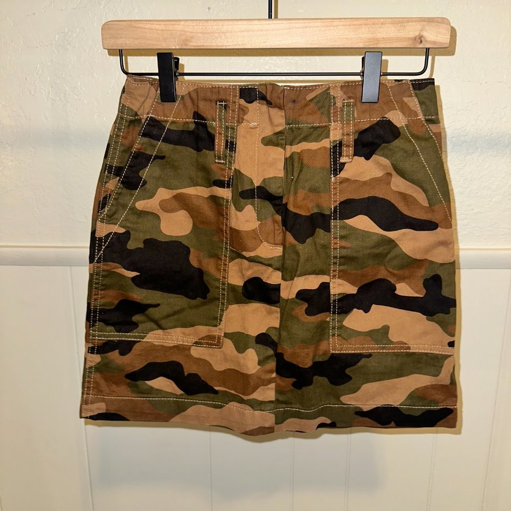 H&M - Camo Mini Skirt - 4 - Green, Brown and Black